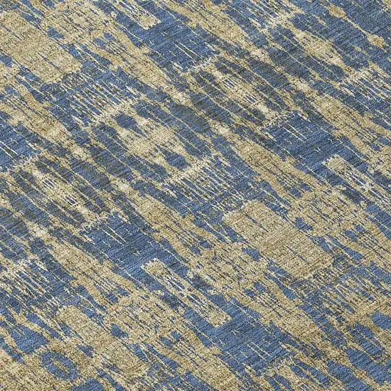 Blue Taupe And Beige Moroccan Washable Indoor Outdoor Area Rug Photo 6