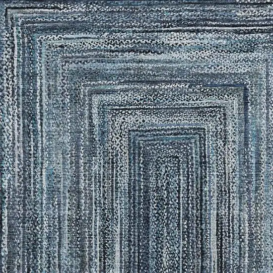 Blue Navy Blue And Ivory Geometric Washable Indoor Outdoor Area Rug Photo 3