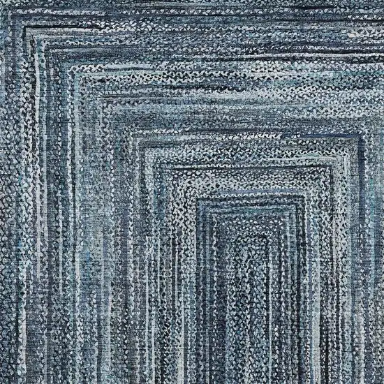 Blue Navy Blue And Ivory Geometric Washable Indoor Outdoor Area Rug Photo 4