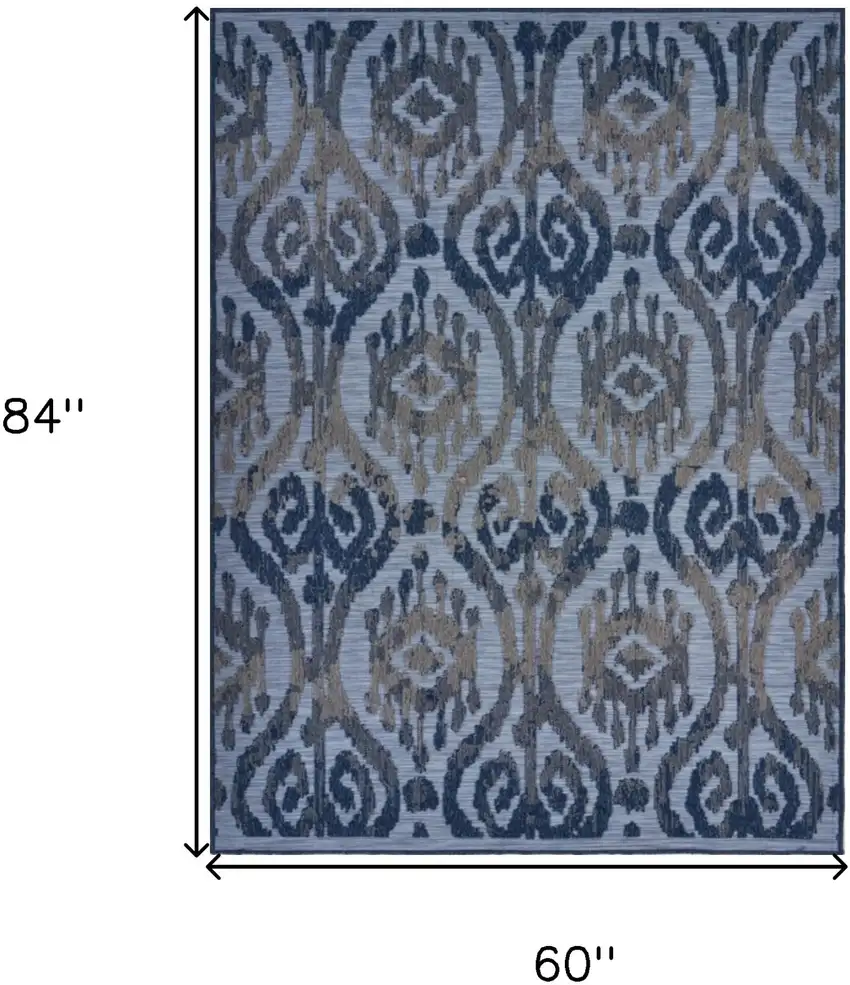 Blue And Yellow Indoor Outdoor Area Rug Photo 3