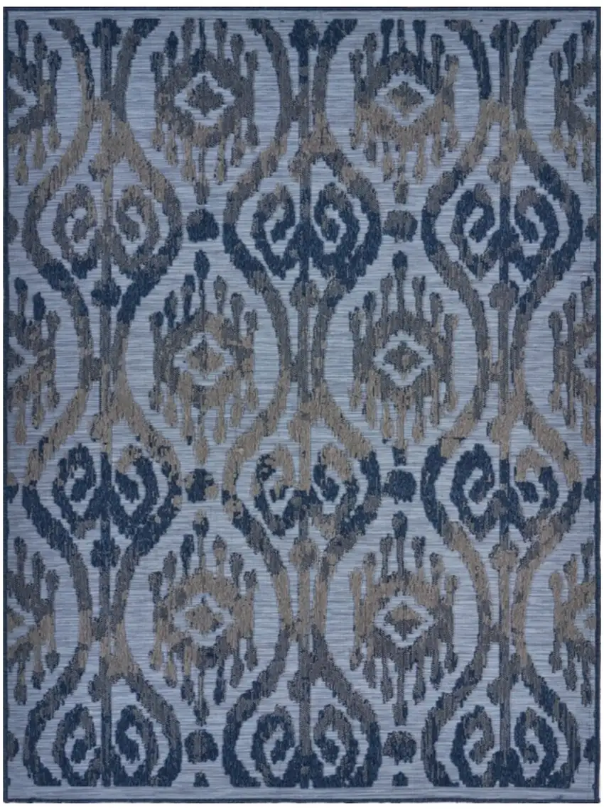 Blue And Yellow Indoor Outdoor Area Rug Photo 2
