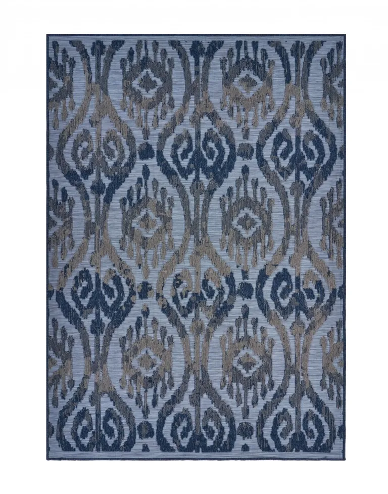 Blue Ogee Pattern Indoor Outdoor Area Rug Photo 5