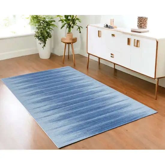 Blue Ombre Distressed Non Skid Area Rug Photo 1