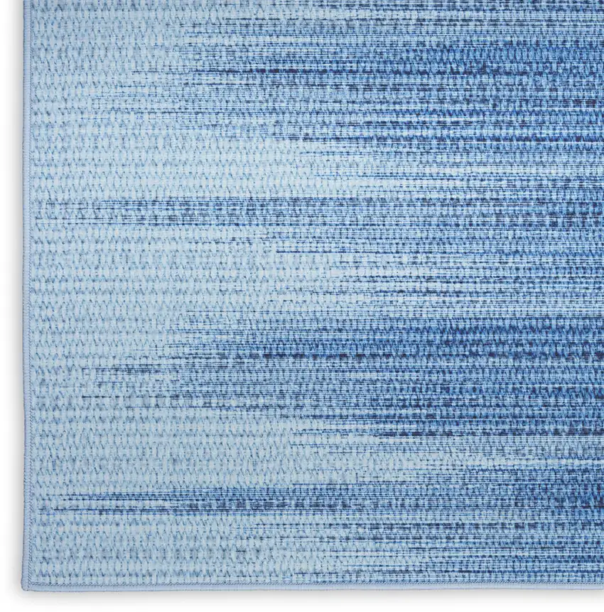 Blue Ombre Distressed Non Skid Area Rug Photo 8