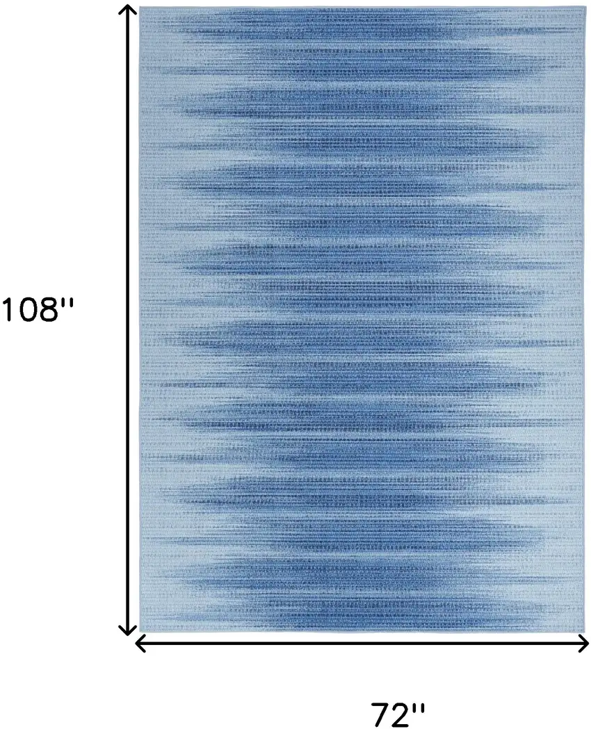 Blue Ombre Distressed Non Skid Area Rug Photo 3