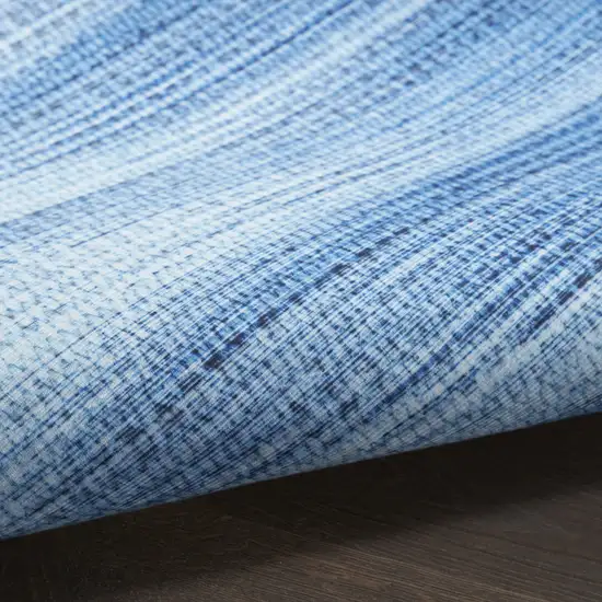 Blue Ombre Distressed Non Skid Area Rug Photo 9
