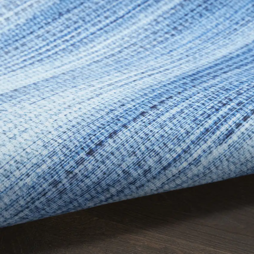 Blue Ombre Distressed Non Skid Area Rug Photo 9