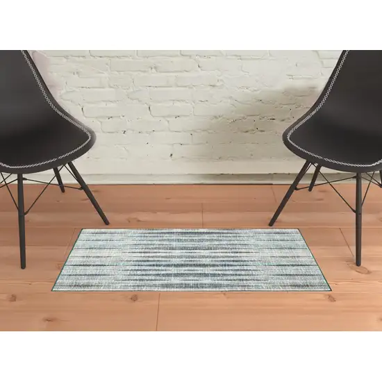 Blue Ombre Tufted Handmade Area Rug Photo 2