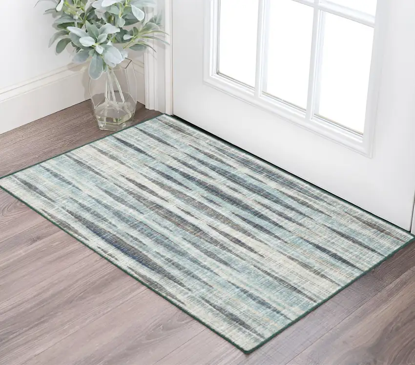 Blue Ombre Tufted Handmade Area Rug Photo 1