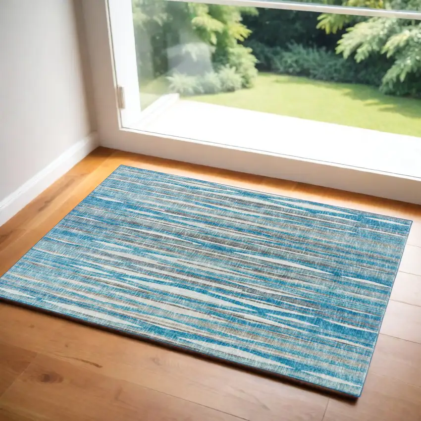 Blue Ombre Tufted Handmade Area Rug Photo 1