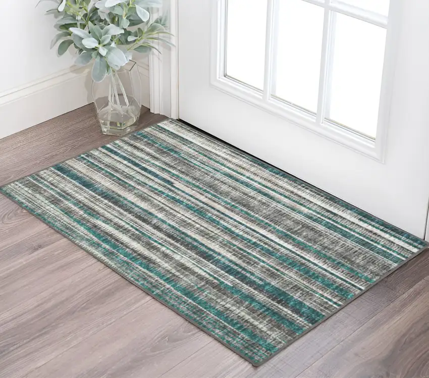 Blue Ombre Tufted Handmade Area Rug Photo 1