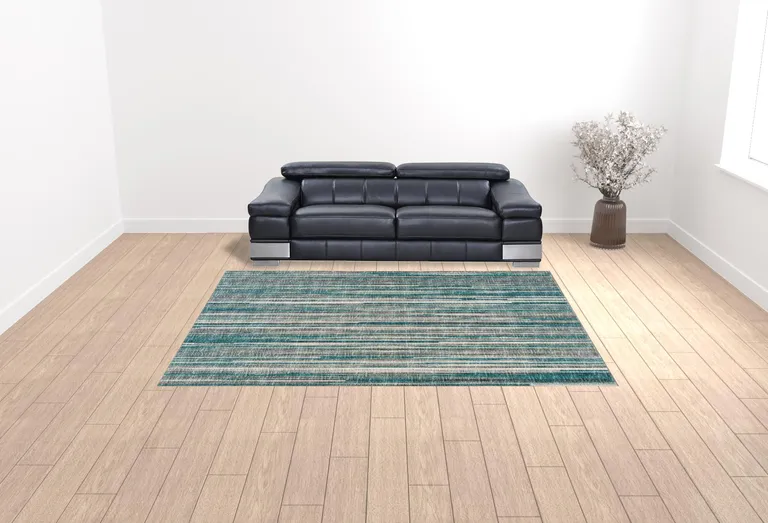 Blue Ombre Tufted Handmade Area Rug Photo 2