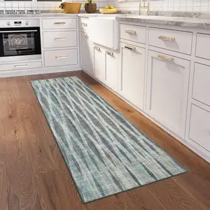 Photo of Blue Ombre Tufted Handmade Runner Rug