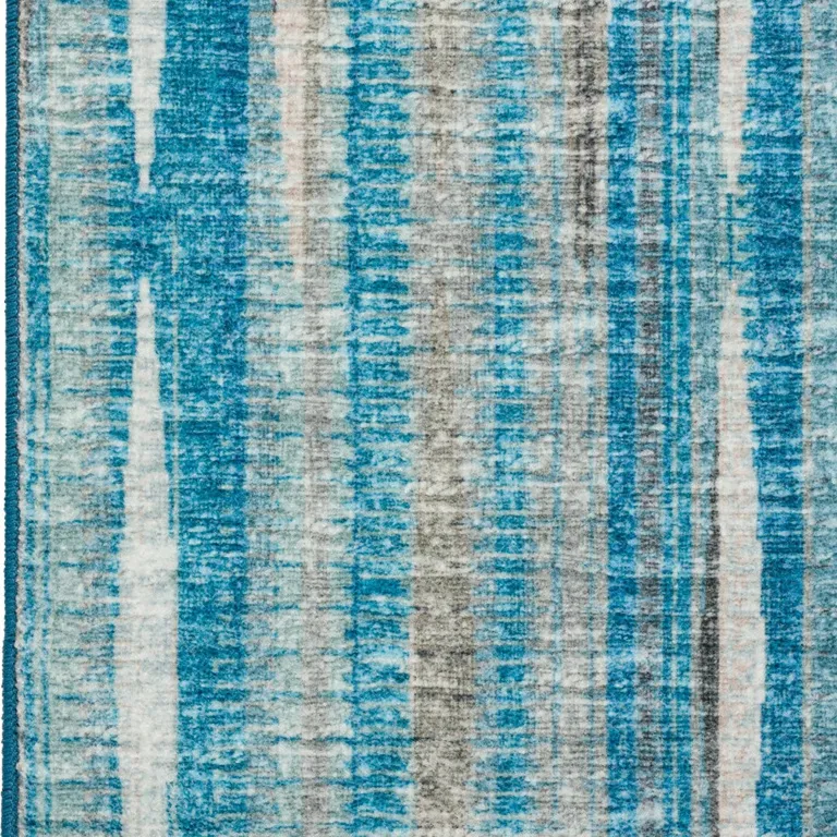Blue Ombre Tufted Handmade Runner Rug Photo 3