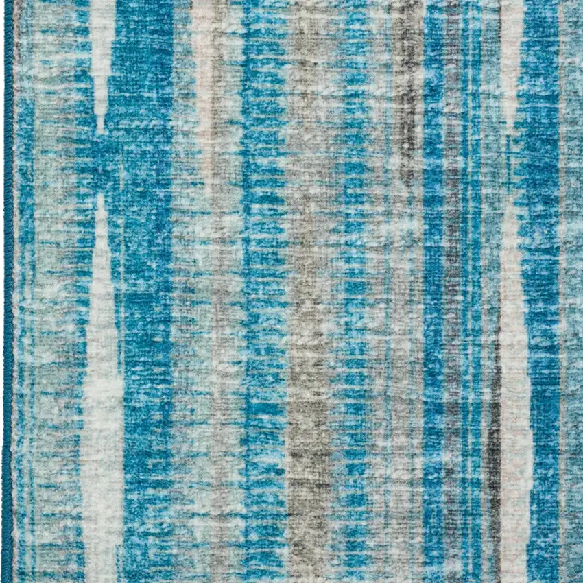 Blue Ombre Tufted Handmade Runner Rug Photo 4