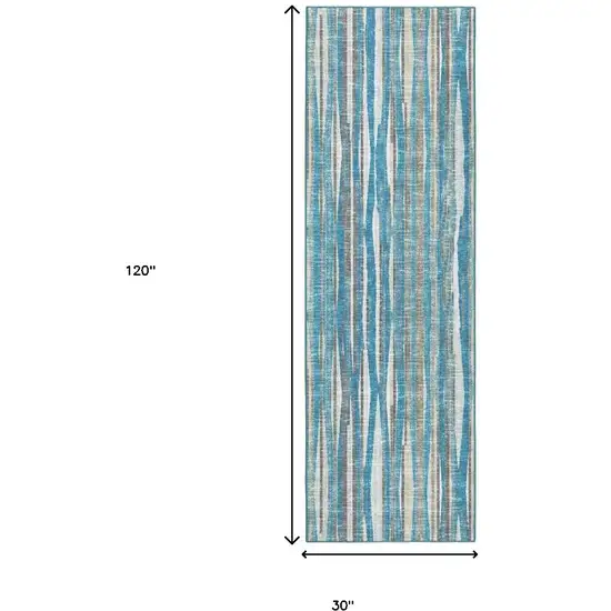 Blue Ombre Tufted Runner Rug Photo 3