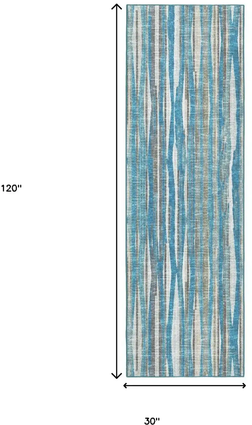 Blue Ombre Tufted Runner Rug Photo 3