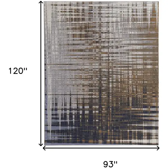 Blue Orange And Gray Abstract Area Rug Photo 3