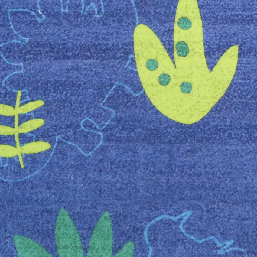 Blue Orange And Green Dinosaurs Youthful Washable Area Rug Photo 4