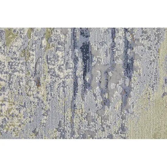 Blue Orange And Ivory Abstract Power Loom Area Rug Photo 8