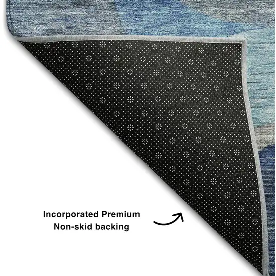 Blue Orange Pink And Purple Abstract Geometric Washable Area Rug With UV Protection Photo 6