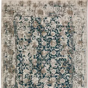 Photo of Blue Oriental Area Rug With Fringe