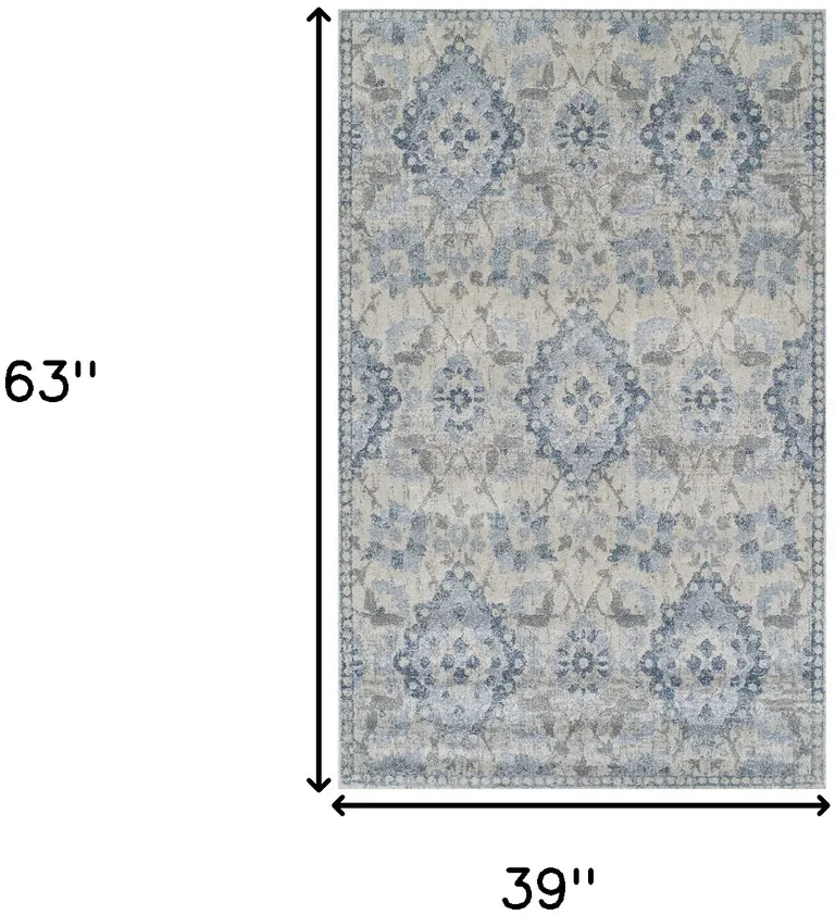 Blue Oriental Area Rug Photo 3