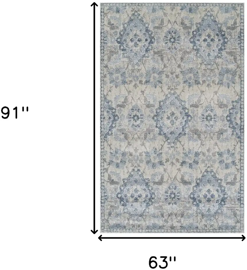 Blue Oriental Area Rug Photo 4