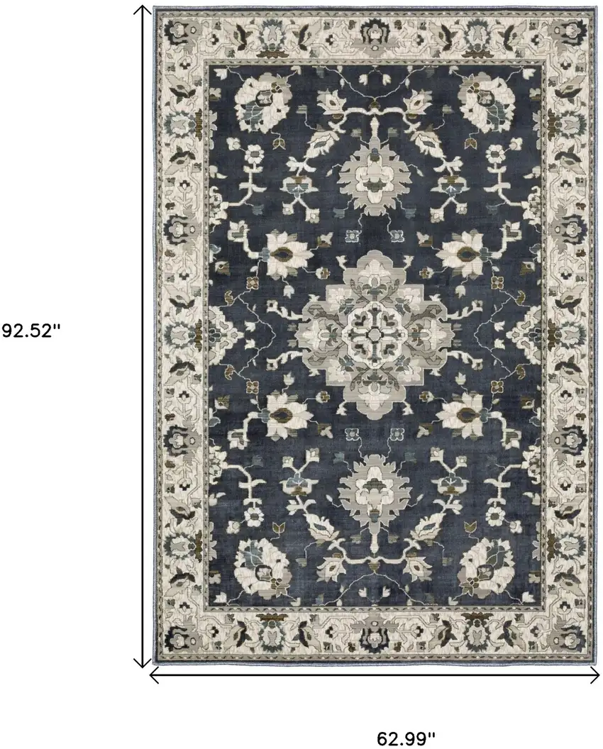 Blue Oriental Area Rug Photo 3