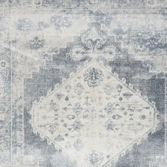 Blue Oriental Distressed Area Rug Photo 9