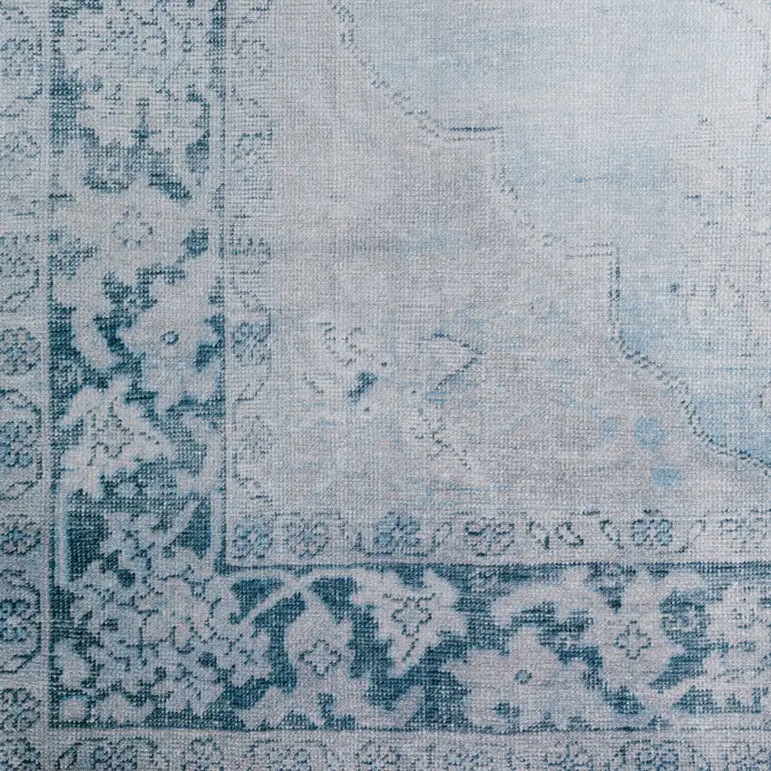 Blue Oriental Distressed Non Skid Area Rug Photo 3