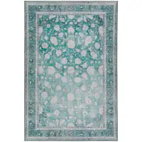 Photo of Blue Oriental Distressed Non Skid Area Rug