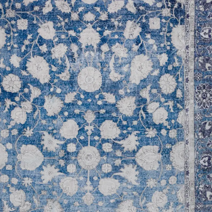 Blue Oriental Distressed Non Skid Area Rug Photo 4