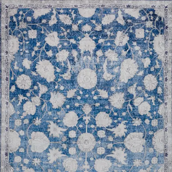 Blue Oriental Distressed Non Skid Area Rug Photo 4