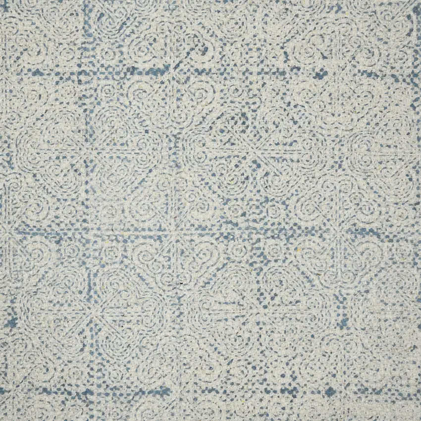 Blue Oriental Flatweave Handmade Distressed Area Rug With Fringe Photo 6
