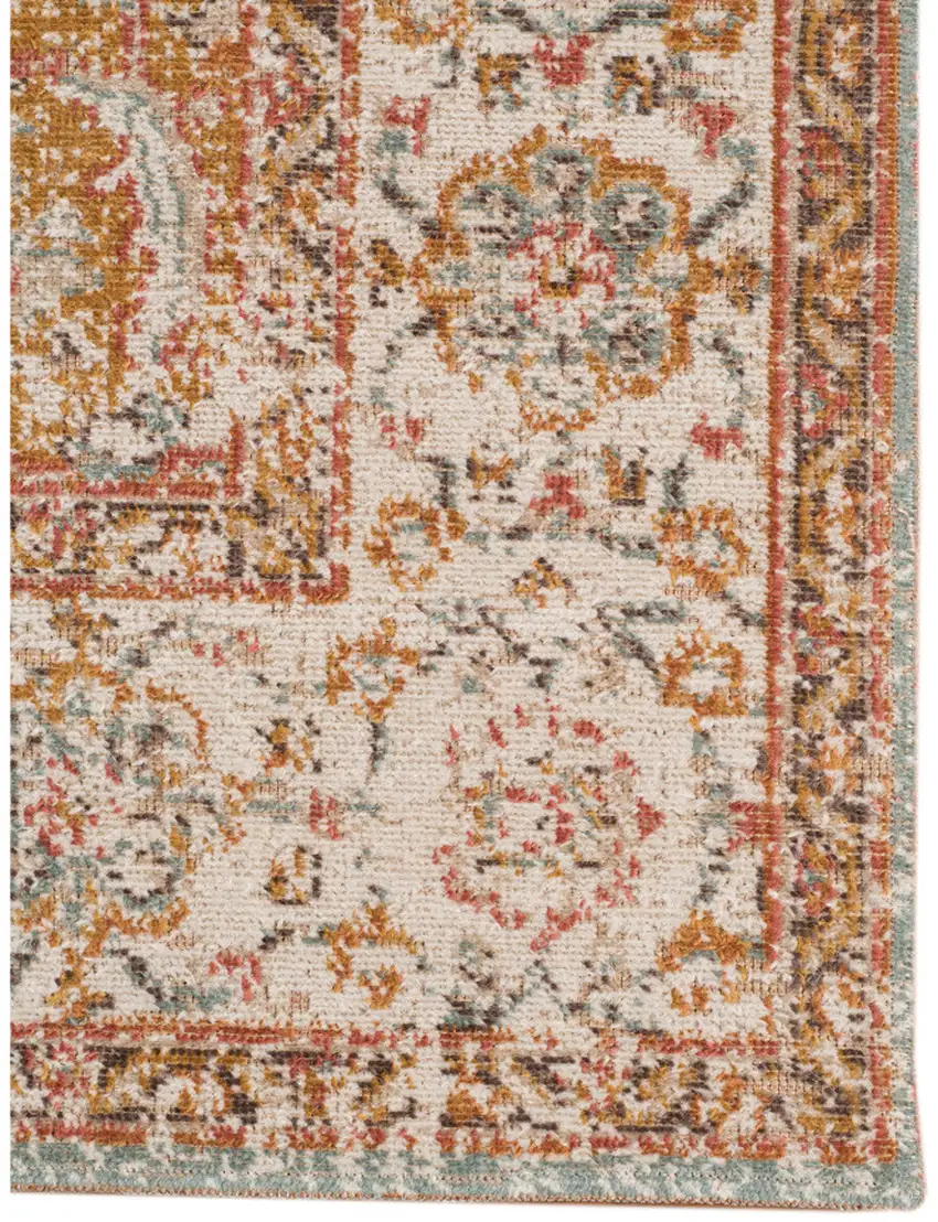Blue Oriental Power Loom Area Rug With Fringe Photo 2