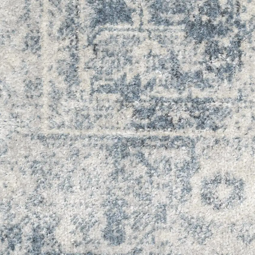 Blue Oriental Power Loom Distressed Washable Area Rug Photo 9