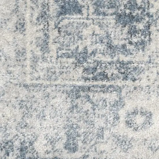 Blue Oriental Power Loom Distressed Washable Area Rug Photo 7