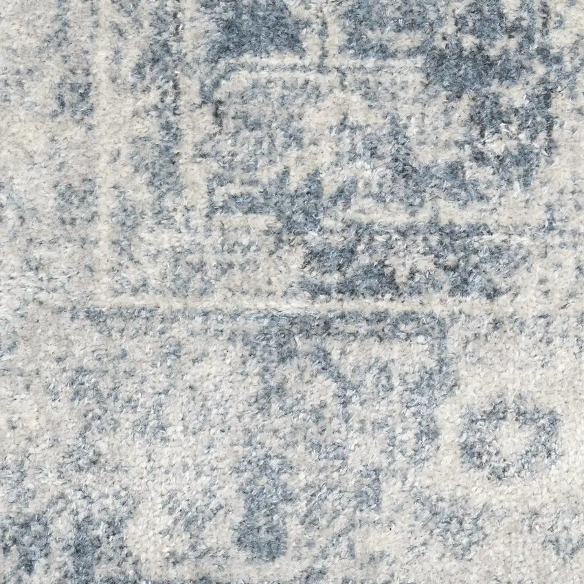 Blue Oriental Power Loom Distressed Washable Area Rug Photo 3