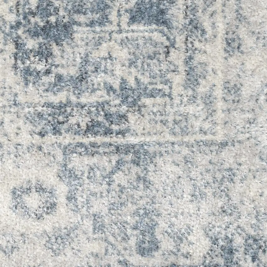 Blue Oriental Power Loom Distressed Washable Area Rug Photo 4