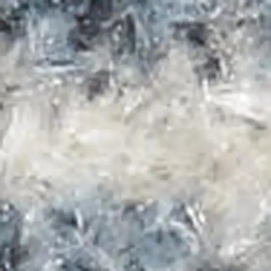 Blue Oriental Power Loom Distressed Washable Area Rug Photo 2