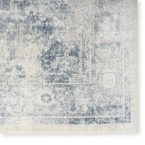 Blue Oriental Power Loom Distressed Washable Area Rug Photo 9