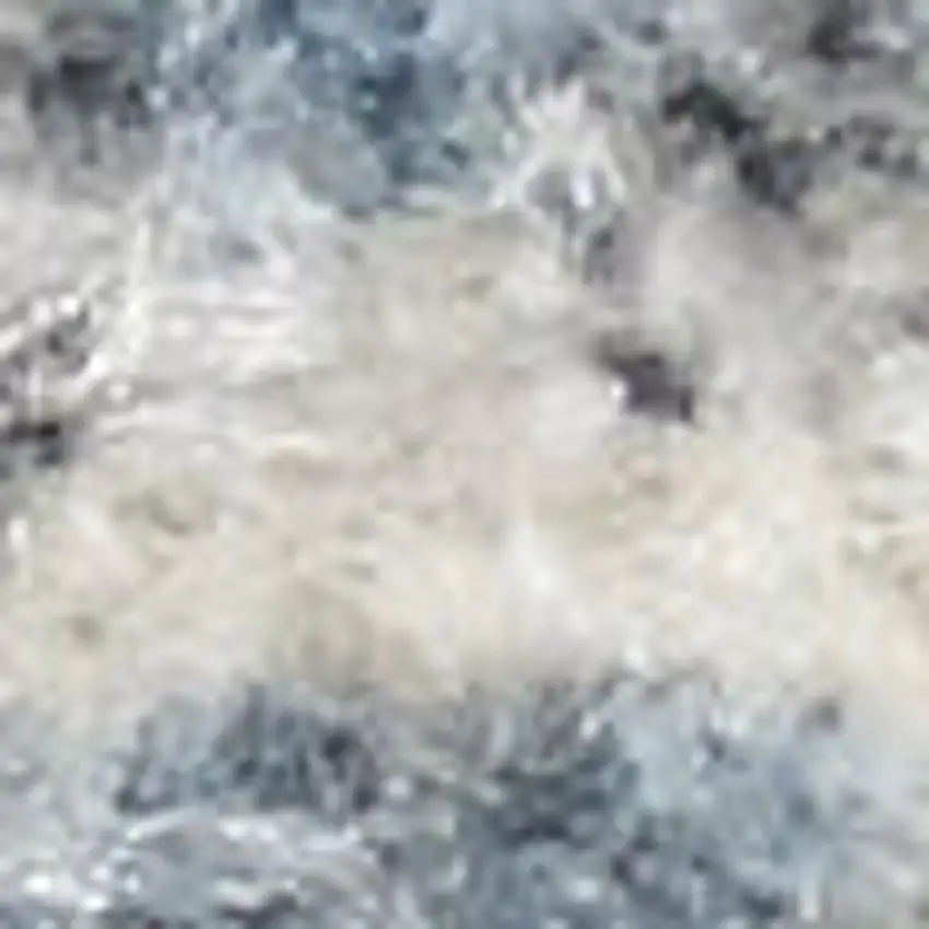 Blue Oriental Power Loom Distressed Washable Area Rug Photo 5