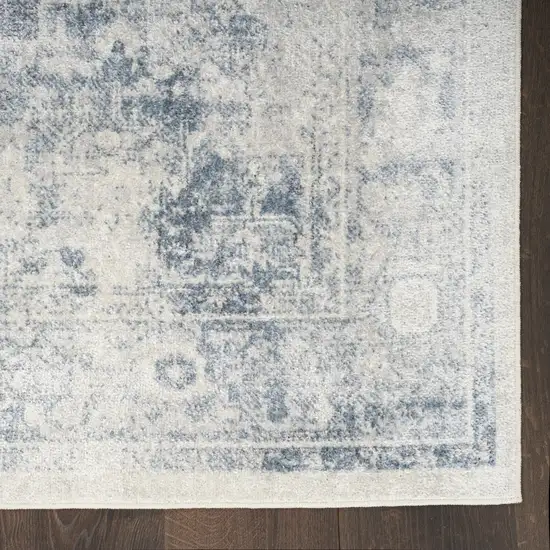 Blue Oriental Power Loom Distressed Washable Area Rug Photo 8