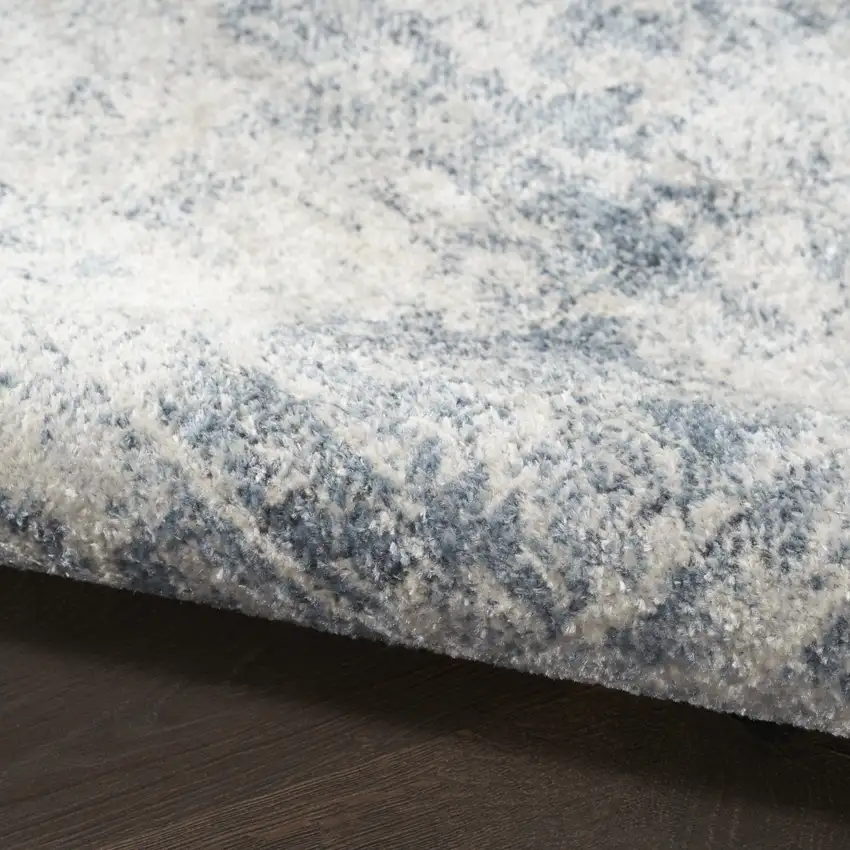 Blue Oriental Power Loom Distressed Washable Area Rug Photo 8