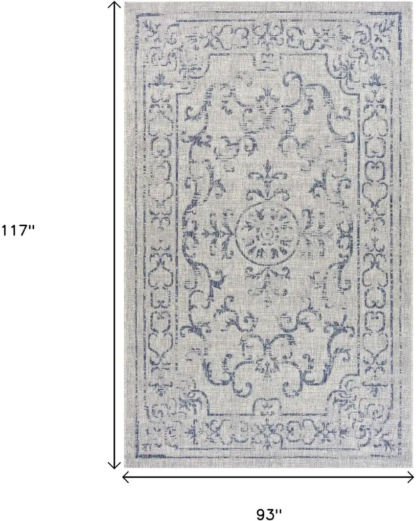 Blue And Gray Indoor Outdoor Area Rug Photo 4