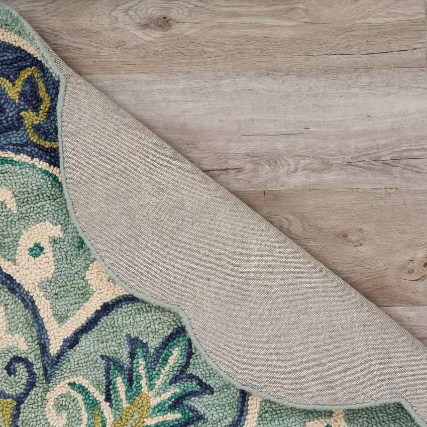 Blue Ornate Medallion Area Rug Photo 4