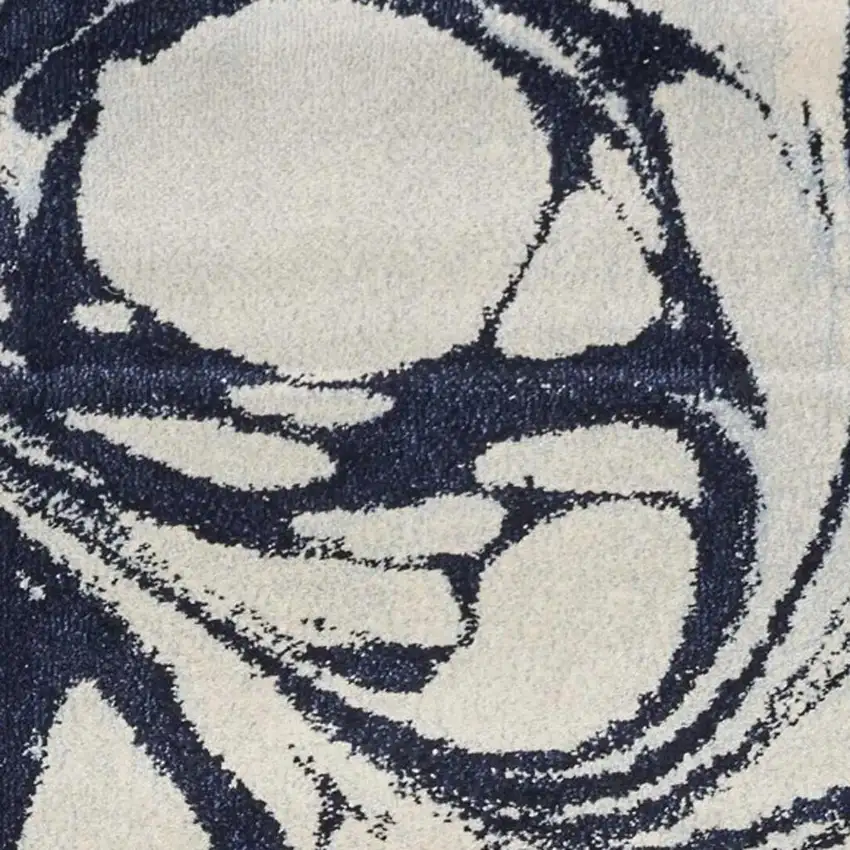 Blue And Ivory Abstract Area Rug Photo 5