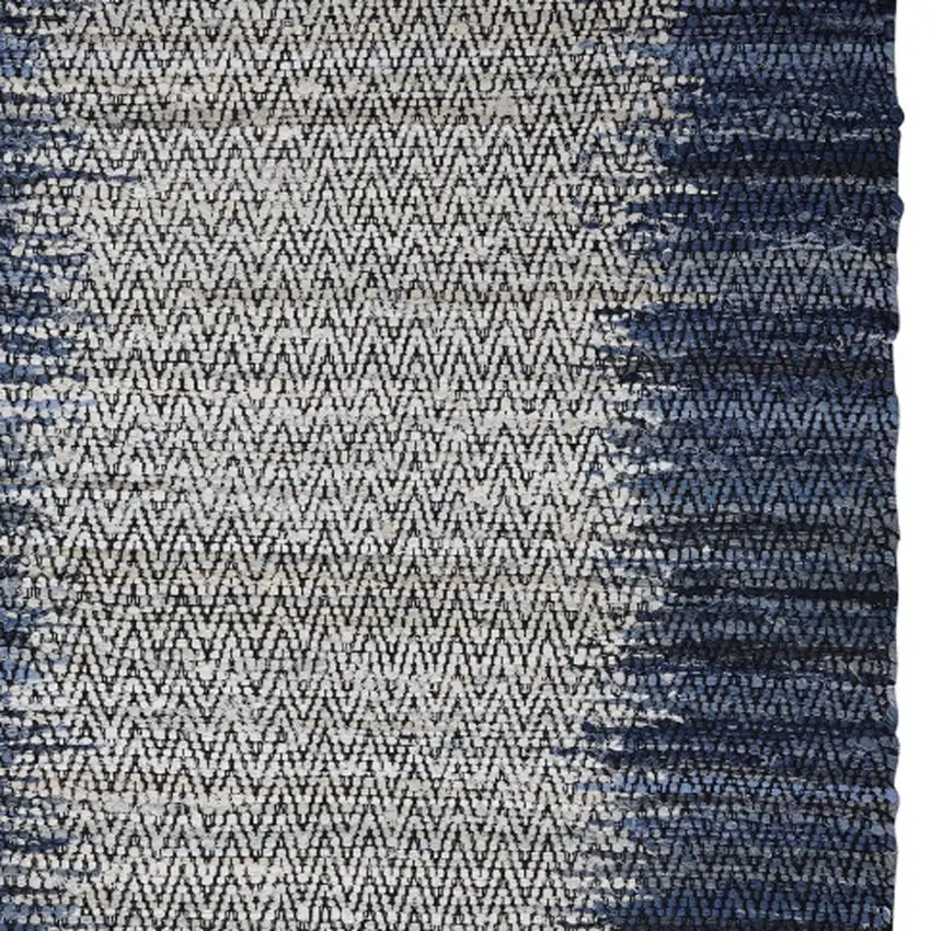Blue Patchwork Hand Woven Area Rug Photo 9