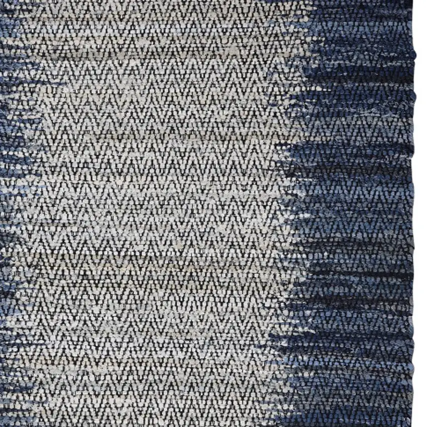 Blue Patchwork Hand Woven Area Rug Photo 5